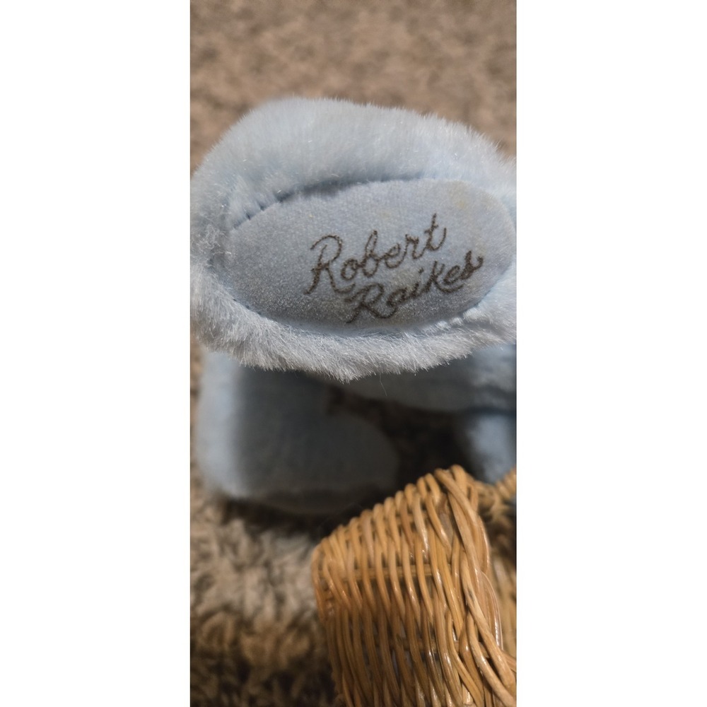 Robert Raikes Wood Face Bunny Rabbit Plush Daniel Stuffed Animal Basket No Egg - Picture 7 of 16